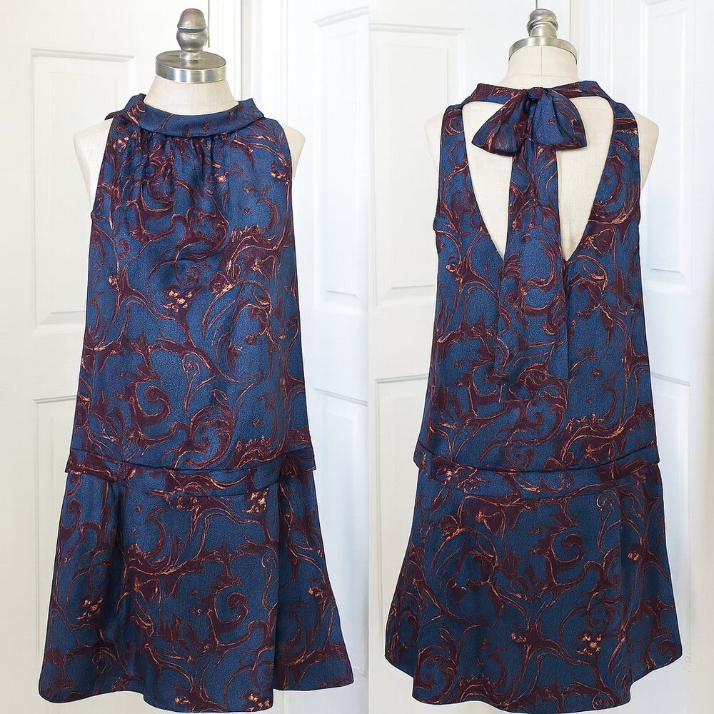 MARC by MARC JACOBS Silk Dress Cutout Back Jewel-Tone Paisley SIZE MEDIUM